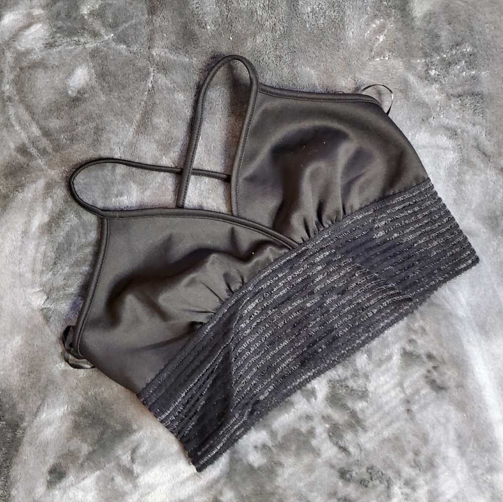 Frisky Lil Black Crop Top